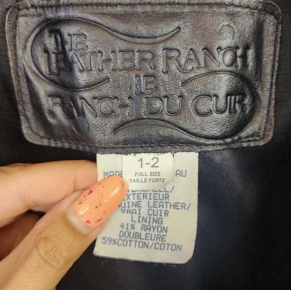 Vintage Black Leather Coat Jacket Midi 90s 1990s Womens Size 1X Loose Oversized - Picture 9 of 15